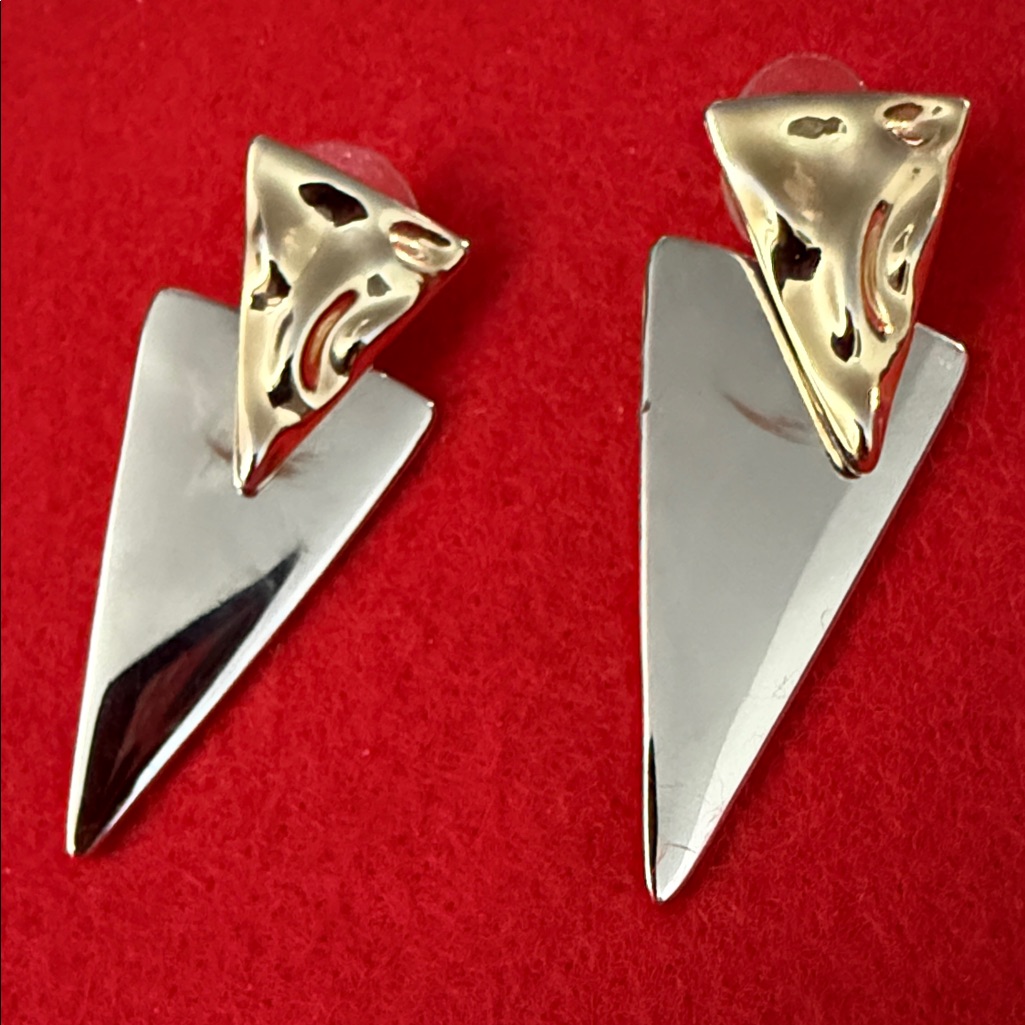 Chic Gold And Silver Triangle Earrings 12$
